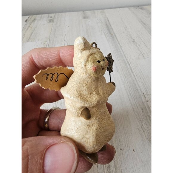 Vintage Nicole sayre cherub angel ornament fairy glitter sparkle Xmas decor tree - Picture 7 of 14